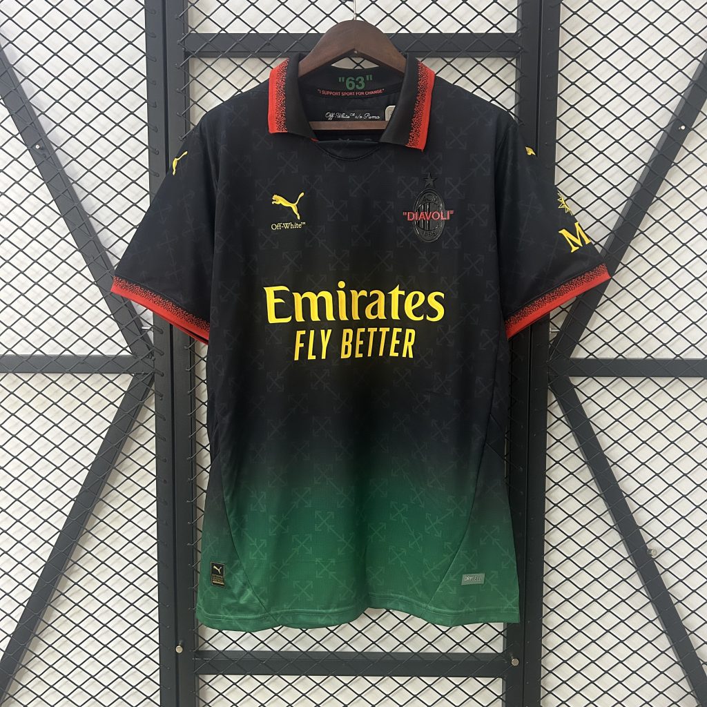 Ac Milan 25/26 Off White Kit Black – Fan Version