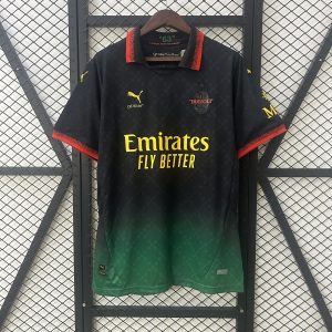 Ac Milan 25/26 Off White Kit Black - Fan Version